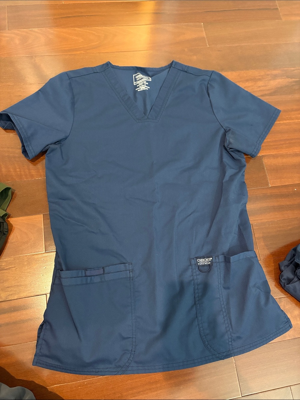 Cherokee Navy V-Neck Medical Scrub Top